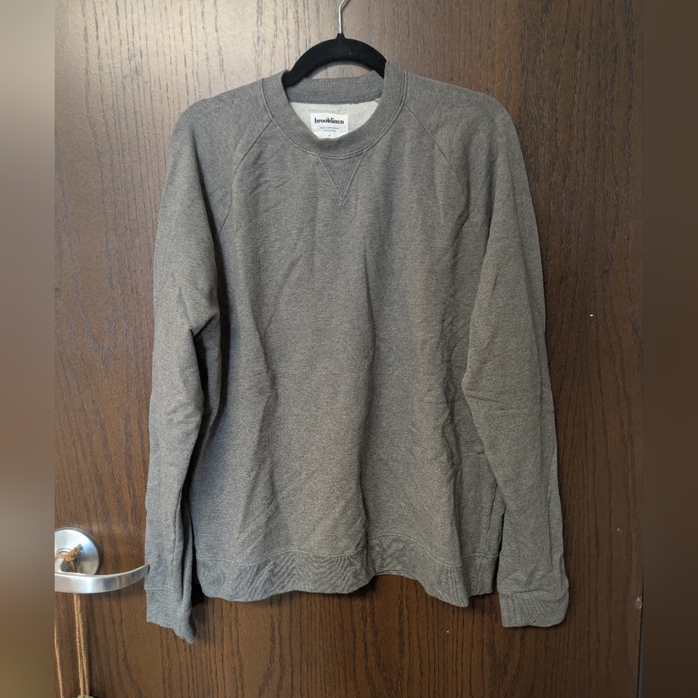 Women's Brooklinen Loungewear Willow Sweatshirt heather charcoal Gray XL NWOT